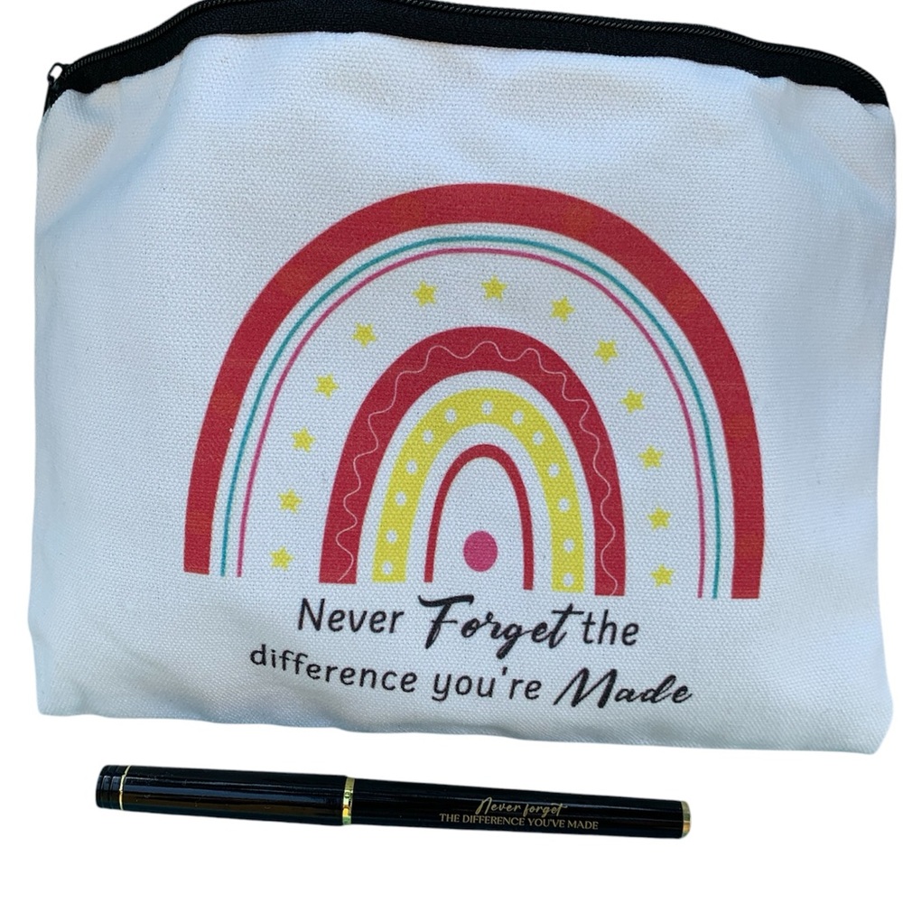 Rainbow Canvas Pouch with Pen